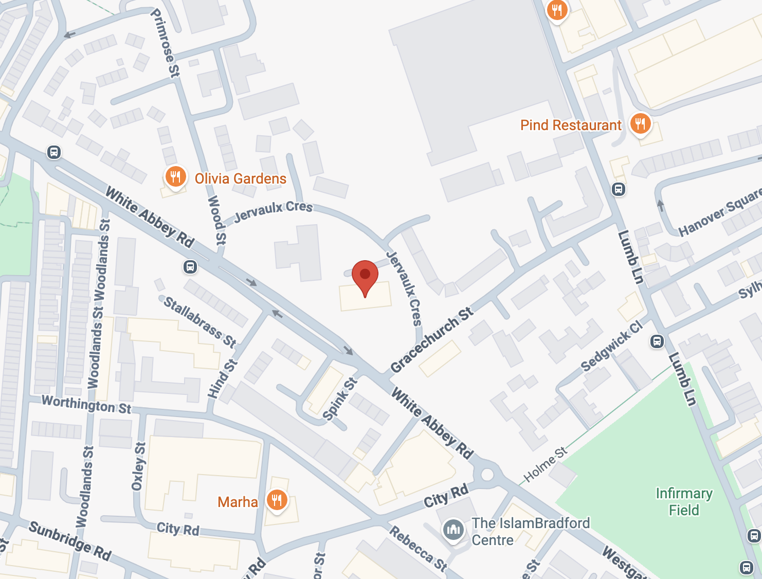 The google map image of the location